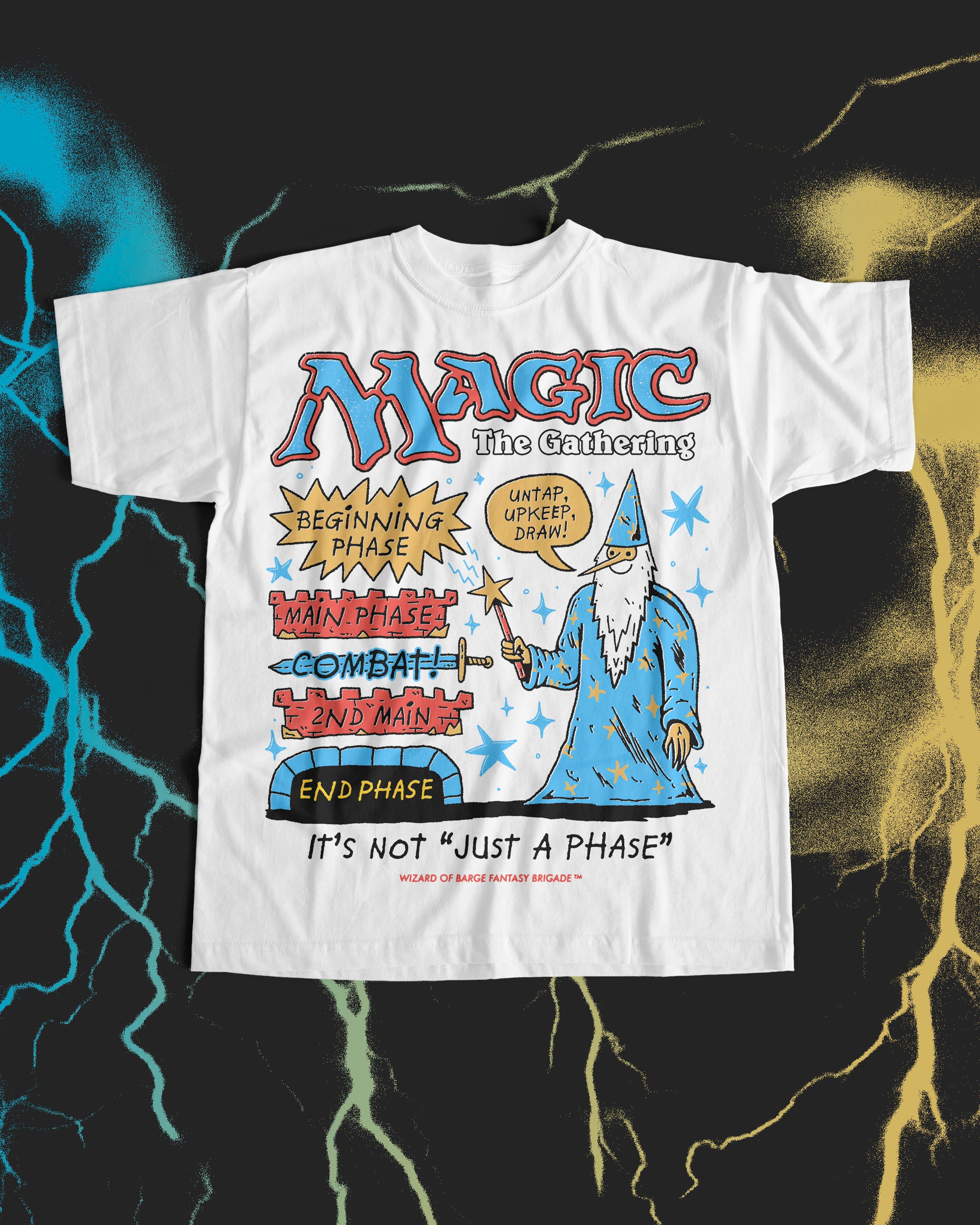 wizard of barge mtg cards Had the honor recreating this classic @wizards_magic card for their 30 year anniversary release! Always stoked to work with #MagicTheGathering Just A Phase Tee -